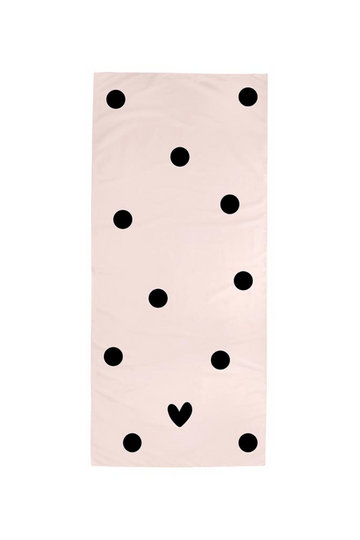 Polka Dot Beach Towel - Pink/Black