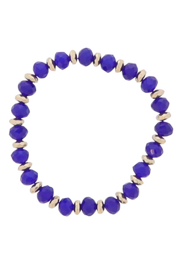 Faceted Beaded Bracelet - Blue/Gold
