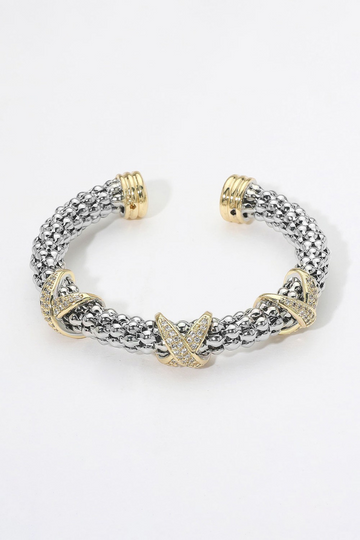 Renley Criss Cross Cuff - Silver/Gold
