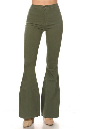 All The Views Flare Pants - Olive