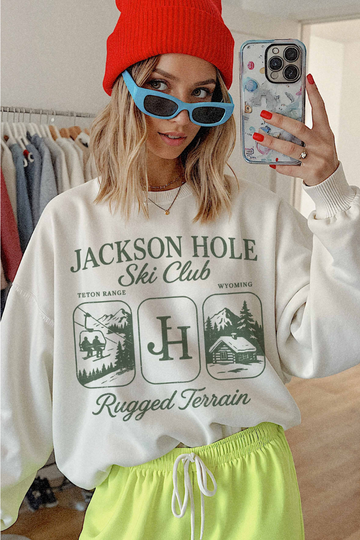 Jackson Ski Club Sweatshirt- White