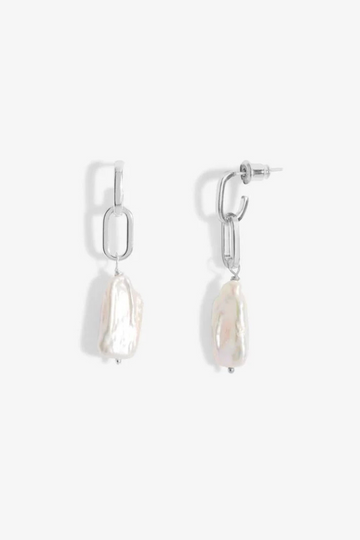 A Little Lumi Pearl Earrings - Silver