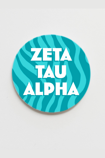 Zeta Tau Alpha Zebra Greek Button - 3.00 inch