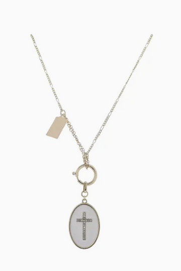 Cross Figaro Chain Necklace - Gold