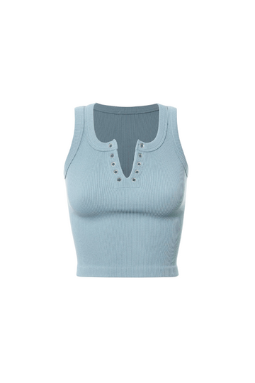Melanie Ribbed Tank - Blue