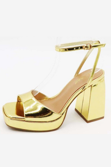 Speak Now Chunky Heel- Gold