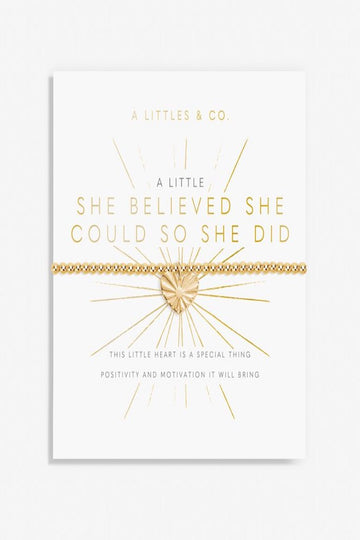 A Little 'She Believed She Could So She Did' Bracelet- Gold