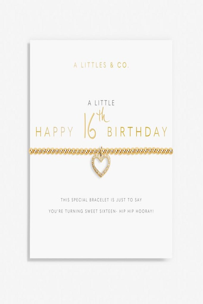 A Little 'Happy 16th Birthday' Bracelet- Gold
