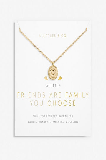 A Little 'Friends Are Family You Choose' Necklace- Gold