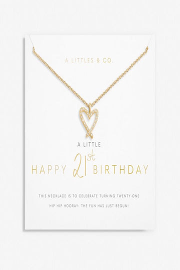 A Little 'Happy 21st Bday' Necklace- Gold