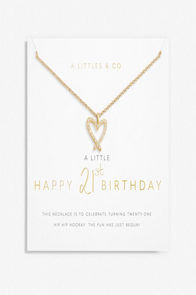 A Little 'Happy 21st Bday' Necklace- Gold