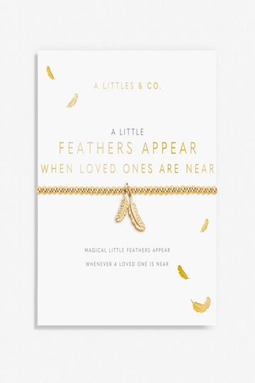 A Little 'Feathers Appear When Loved Ones Are Near' Bracelet- Gold