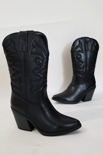 Wild West Cowboy Boot- Black