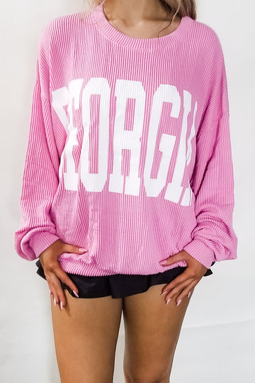 Georgia Graphic Sweatshirt- Pink