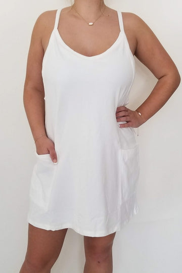 Your Shot Active Dress With Romper Lining- Ivory