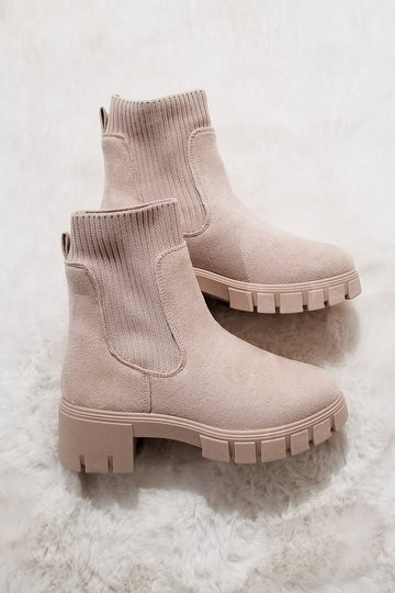 By The Fire Booties- Beige