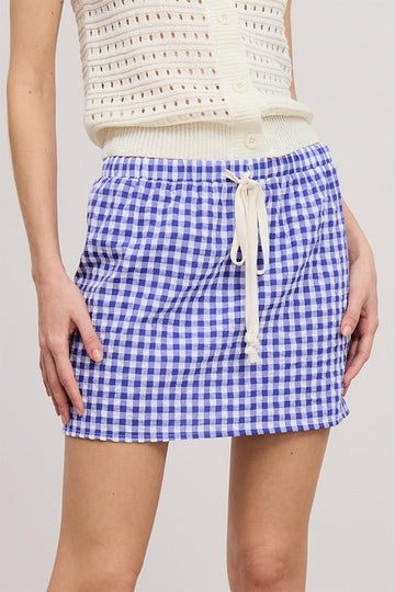 Zola Gingham Mini Skirt- Blue/ White