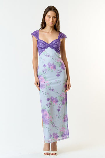 On A Journey Maxi Dress- Light Blue/Purple