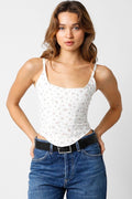 Annabelle Corset Top - White/Pink