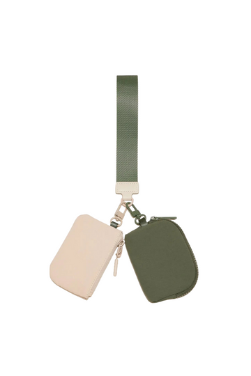 Dual Keychain Wristlet - Olive