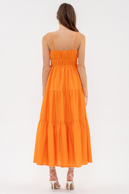 Trinity Midi Dress - Orange