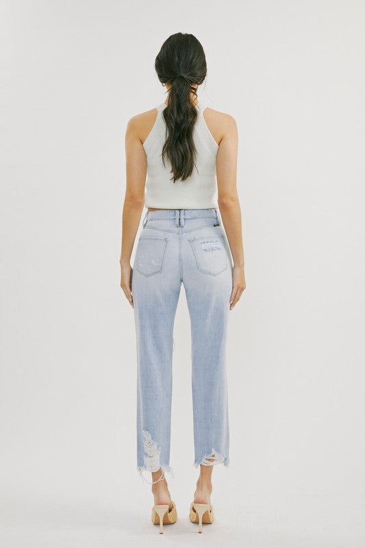 Feels Like Friday Mom Jeans- Light Wash