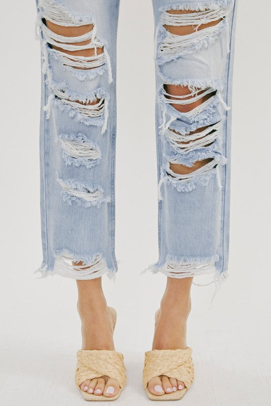 Feels Like Friday Mom Jeans- Light Wash