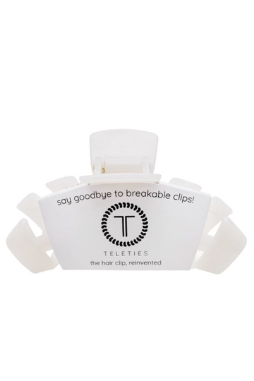 TELETIES Large Hair Clip- Coconut White