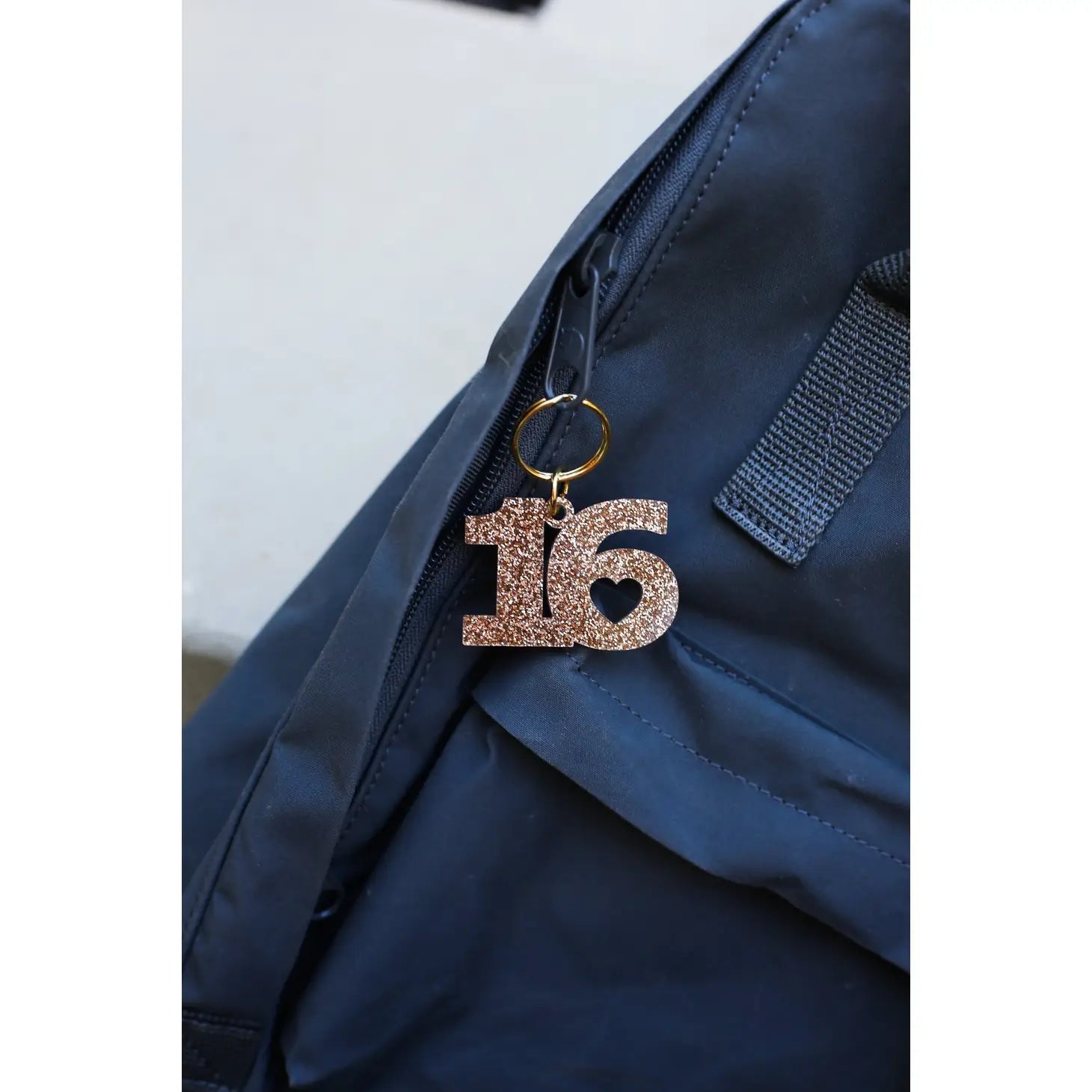 Gold Glitter Keychain- Sweet 16