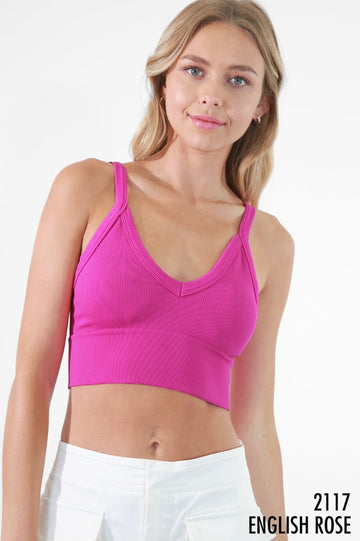 All The Feels Ribbed V-Neck Cropped Tank