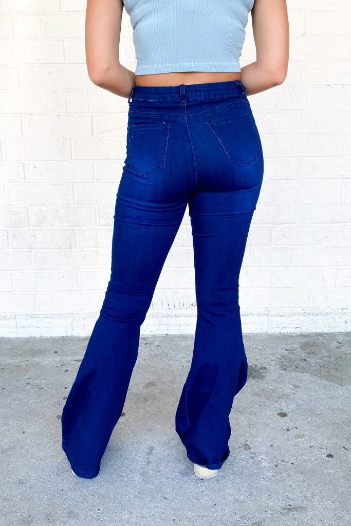 All The Views Flare Jeans - Dark Denim