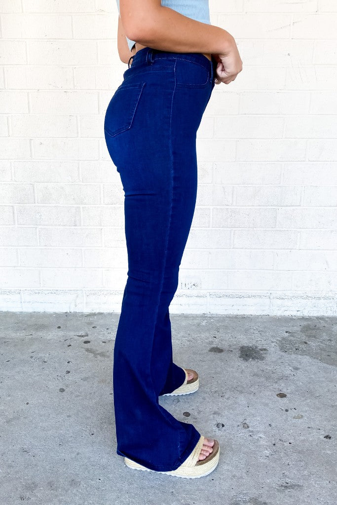 All The Views Flare Jeans - Dark Denim