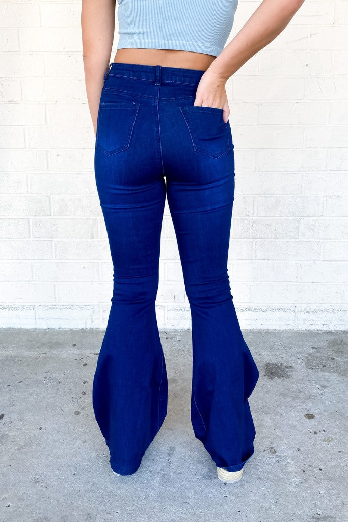 All The Views Flare Jeans - Dark Denim