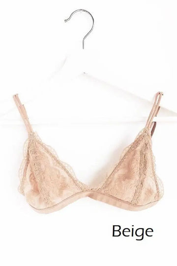 Daisy Triangle Lace Bralette - Beige