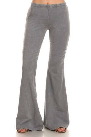 Nine To Five Bell Bottom Pants - Light Grey