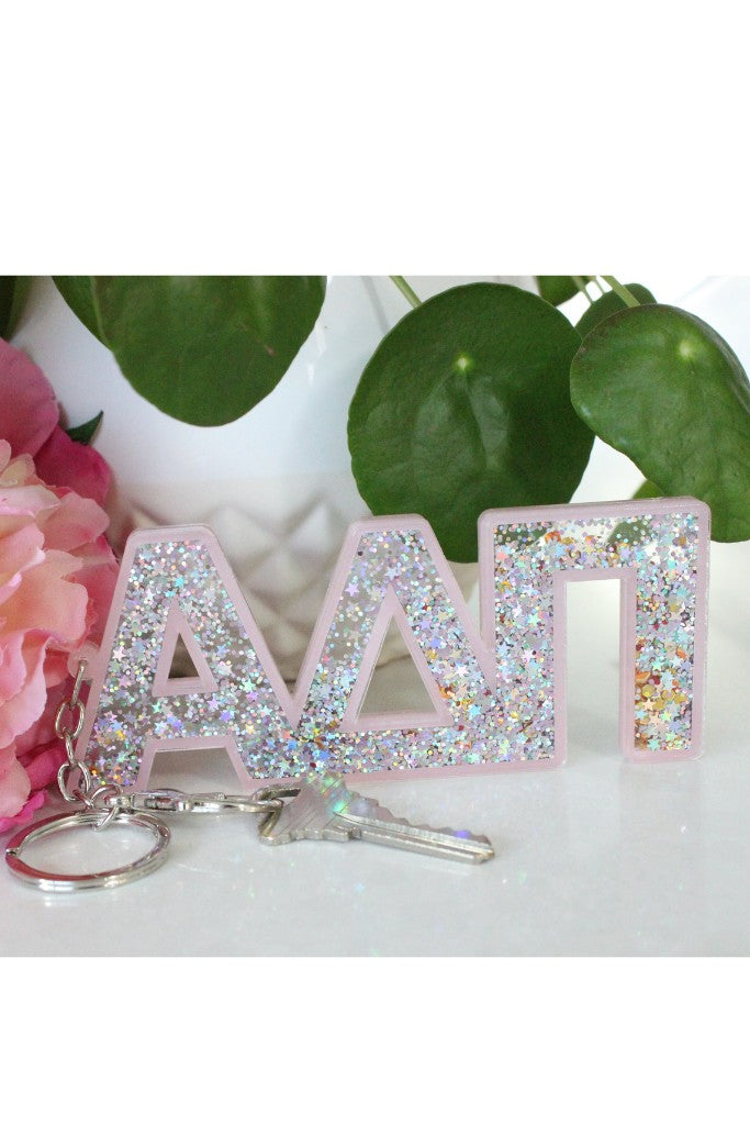 Sorority Glitter Keychain - Alpha Delta Pi
