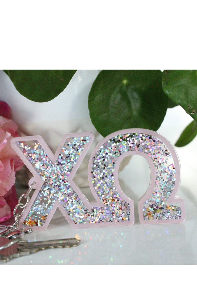 Sorority Glitter Keychain - Chi Omega