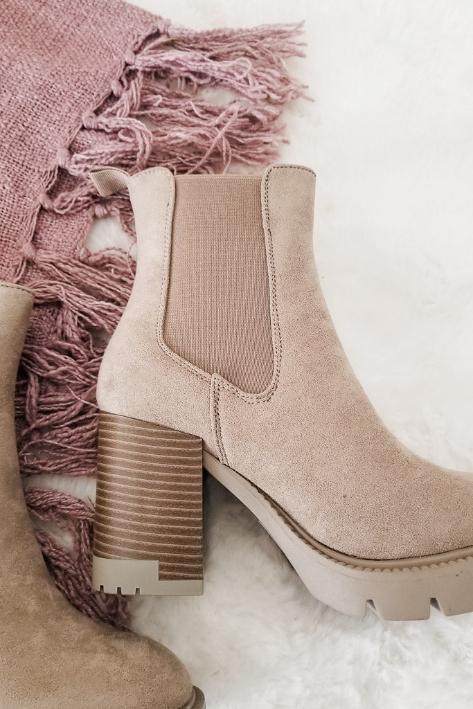 Sparks Fly Booties- Taupe