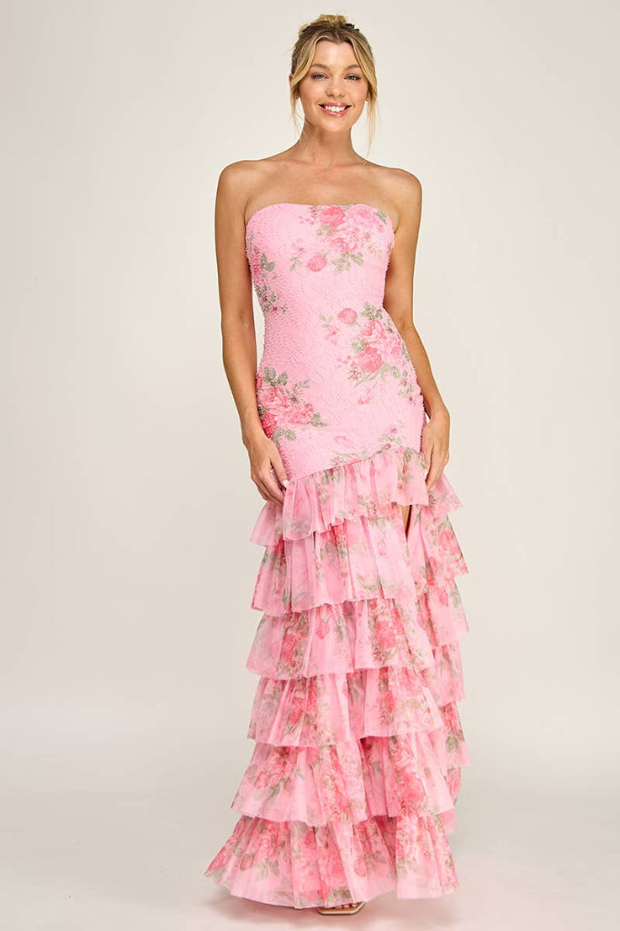 Toast To You Floral Maxi Dress - Pink Multi