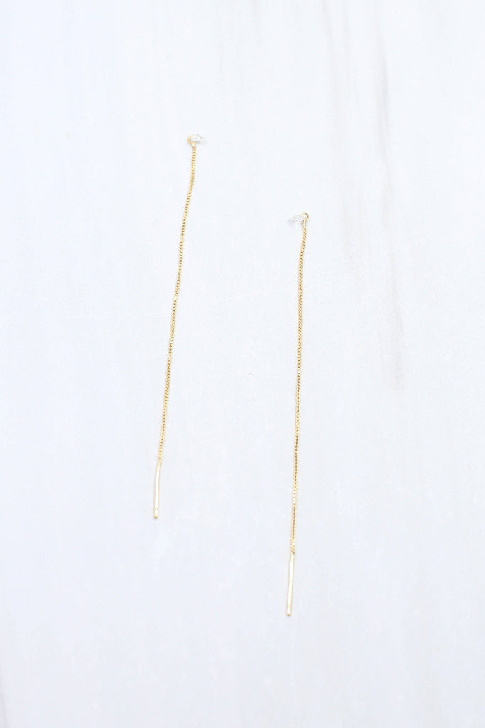 Emani Dangle Thread Earring - Gold