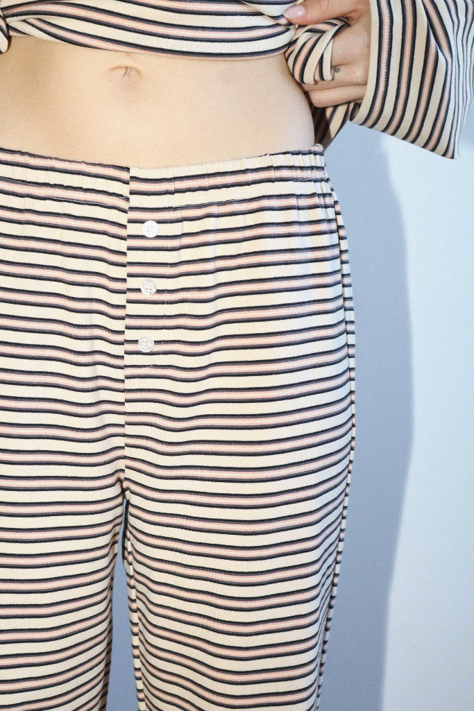 For See It Striped Lounge Pants - Beige