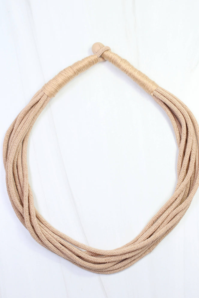 Caroline Hill - Cranley Layered Cord Necklace Tan