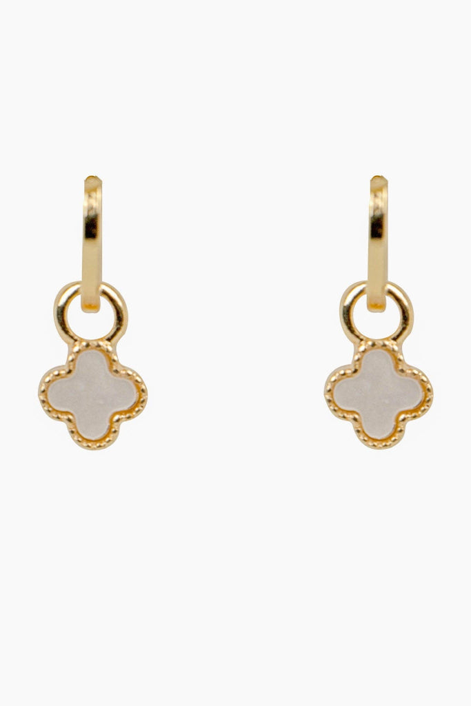 Clover Kiss Hoop Earrings - Gold