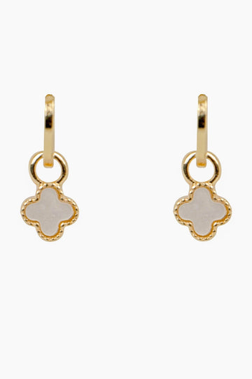 Clover Kiss Hoop Earrings - Gold