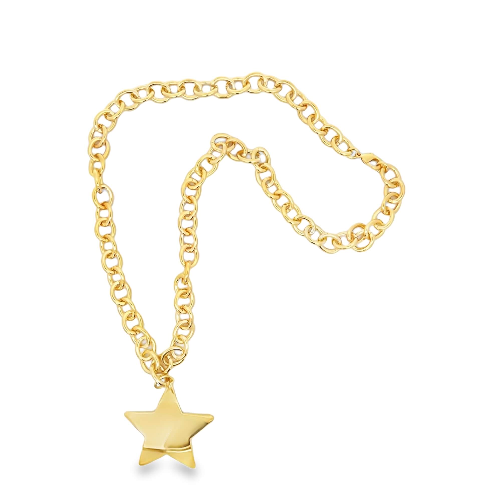 MIA Jewelry - Chunky Rolo Chain Large Star Pendant Necklace (H250A/I433A)