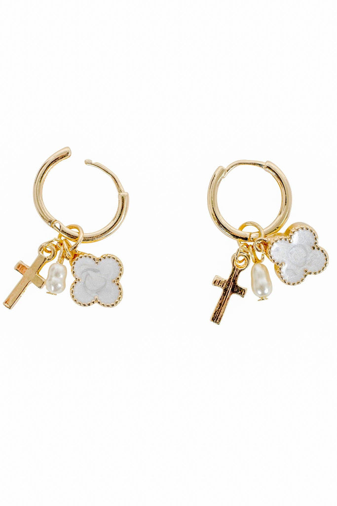 Wish Upon Charm Huggie Earrings - Gold