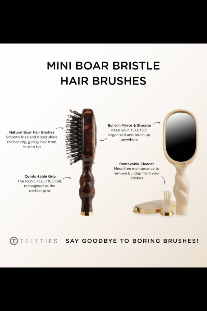 TELETIES  Mini Boar Brush - Tortoise