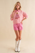 Christmas Glitz Sweater- Pink