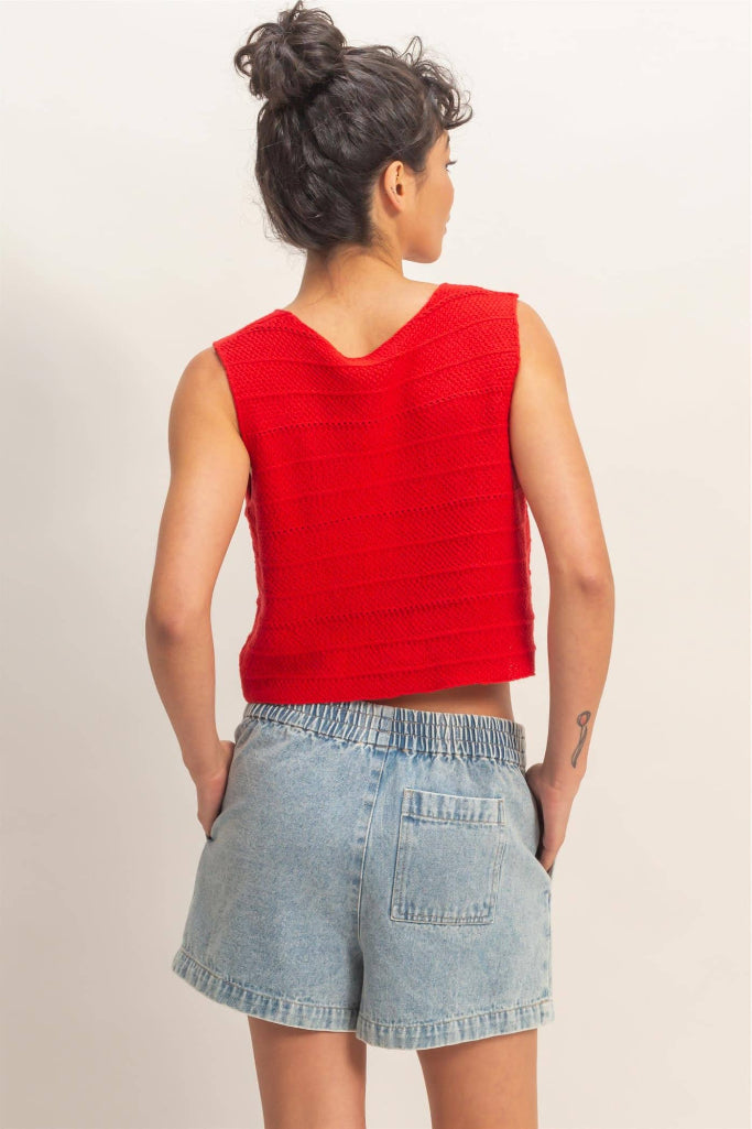 Most Likely Sweater Top- Red