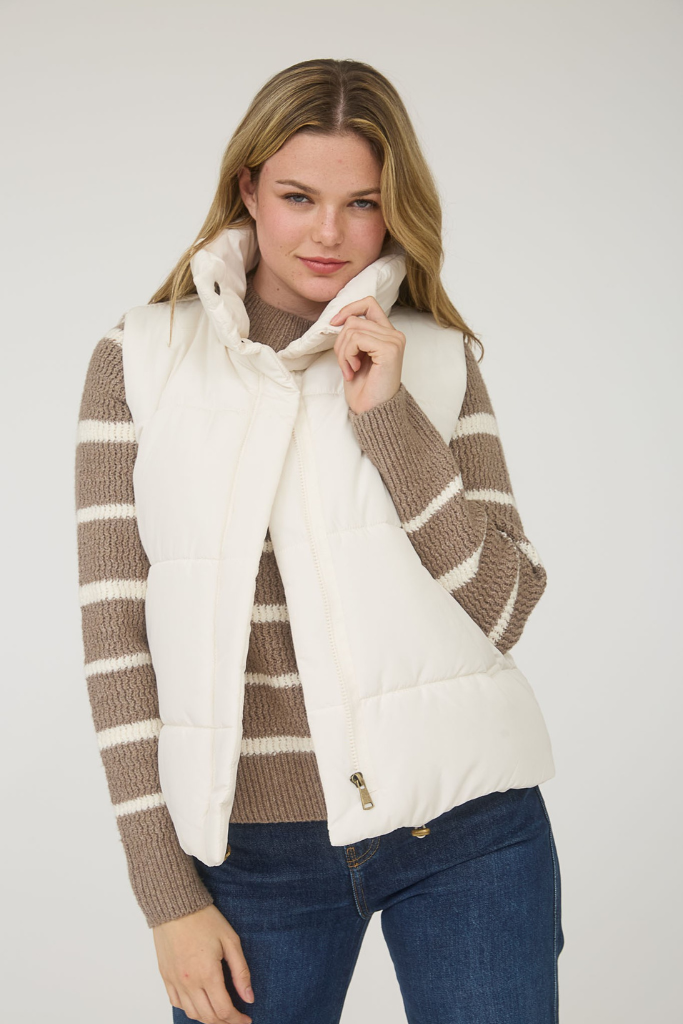 Sweet Side Puffer Vest - Ivory